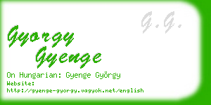 gyorgy gyenge business card