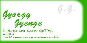 gyorgy gyenge business card